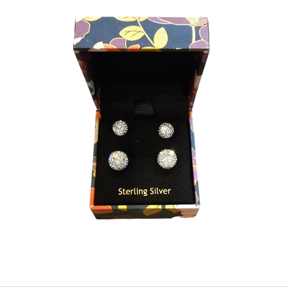 Rachel Ashwell Sterling Silver Crystal Stud Earrings